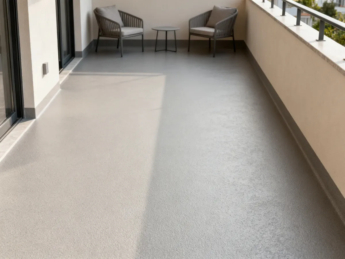 Gotowy balkon z bezspoinową posadzką żywiczną