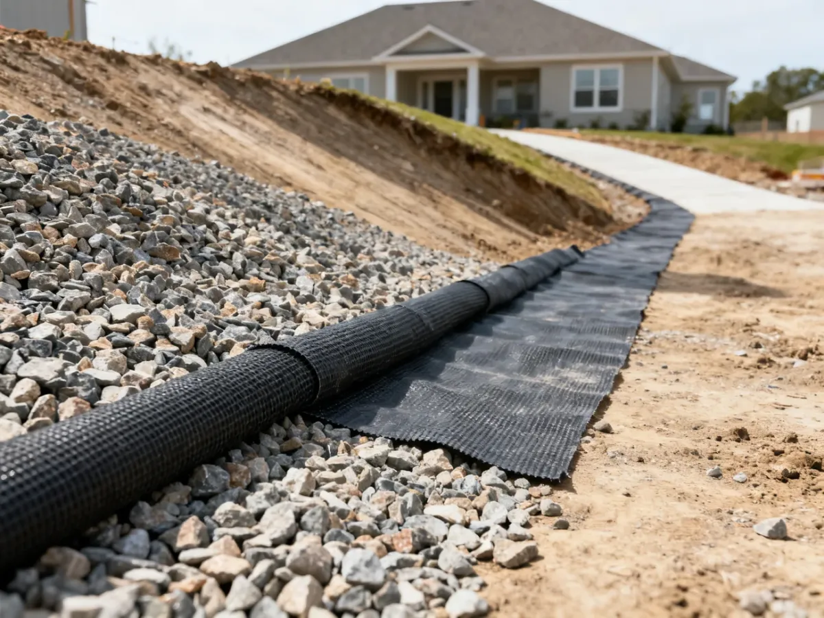 Przygotowana i zagęszczona podbudowa pod przedłużenie betonowego tarasu