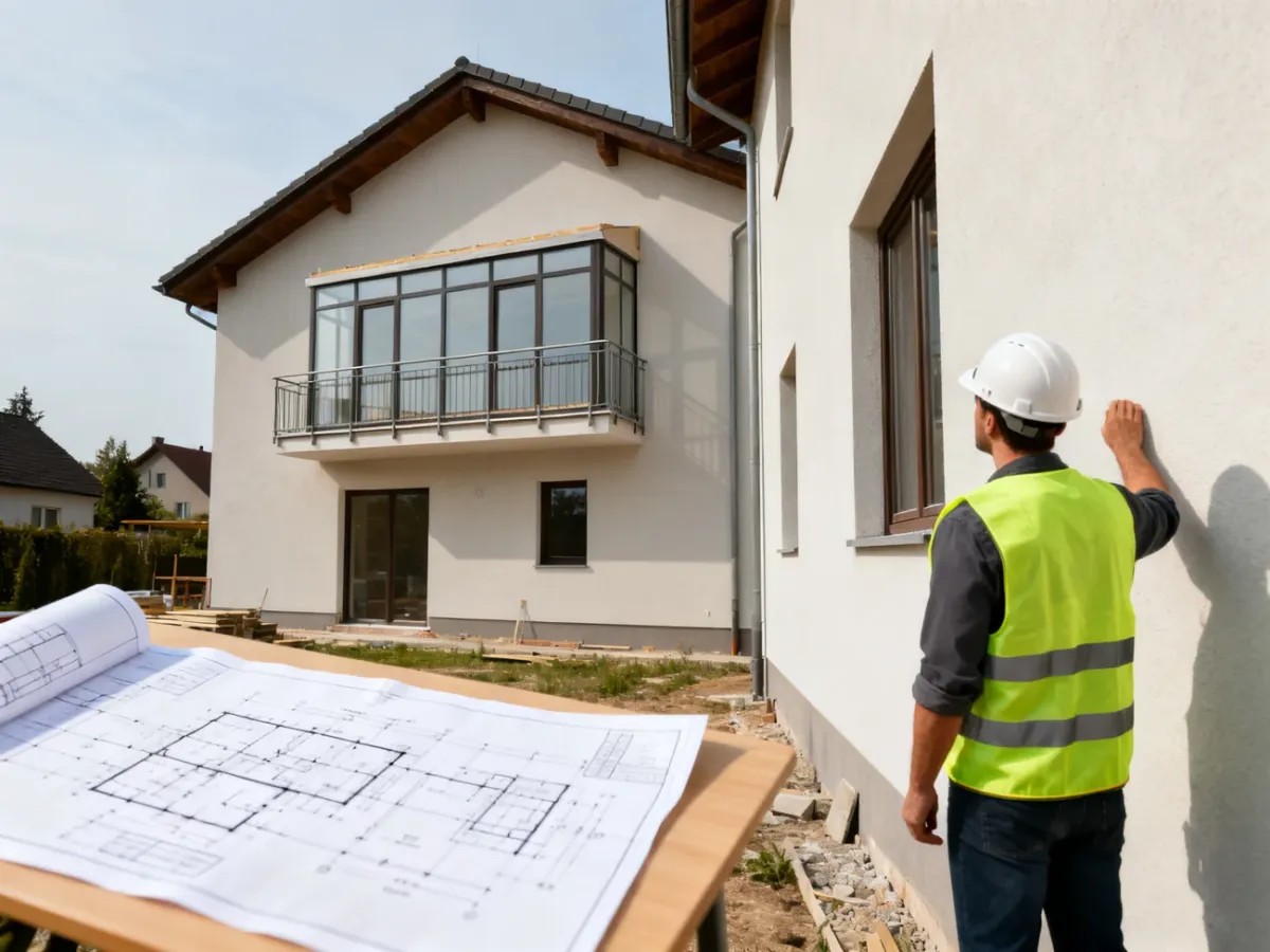 Ocena balkonu domu jednorodzinnego przed adaptacją na pokój