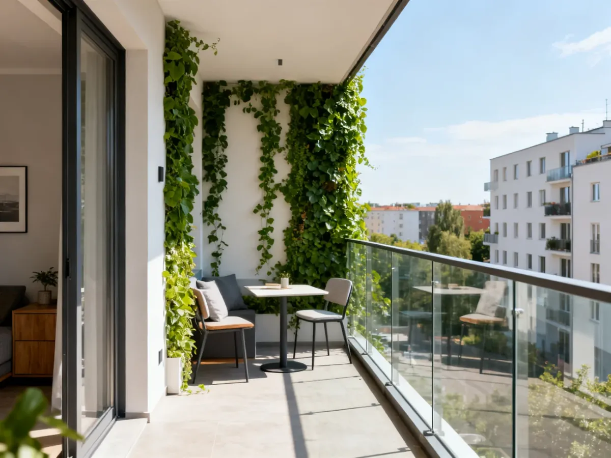 Estetycznie i bezpiecznie urządzony mały balkon